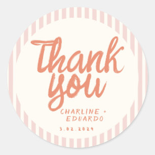 Escritura a mano RetroWedding Pegatina rectangular