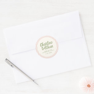 Escritura a mano RetroWedding Pegatina rectangular