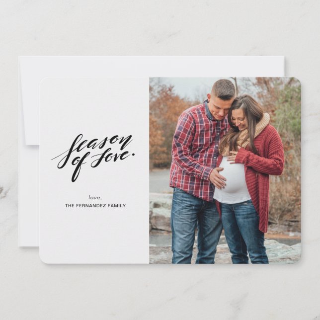 escritura a mano temporada de amor Tarjeta fotográ (Anverso)