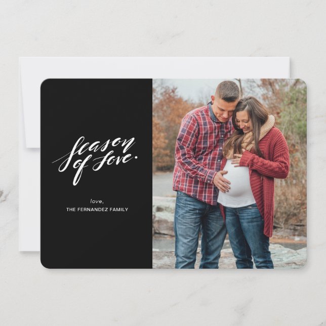 escritura a mano temporada de amor Tarjeta fotográ (Anverso)