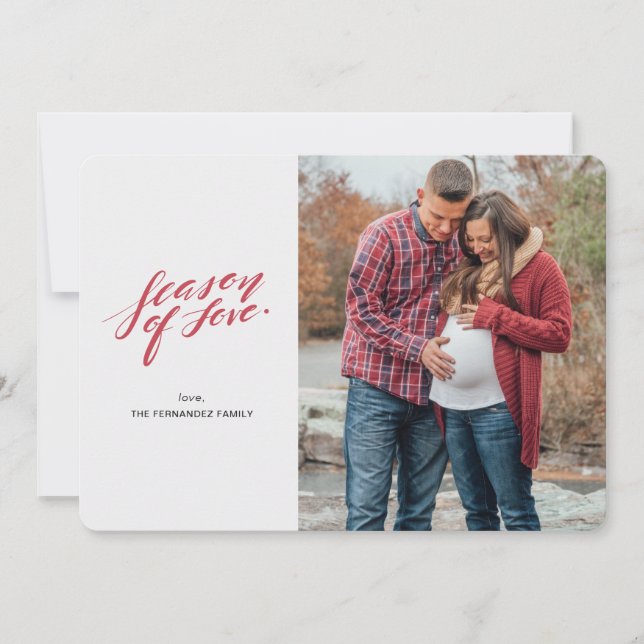 escritura a mano temporada de amor Tarjeta fotográ (Anverso)