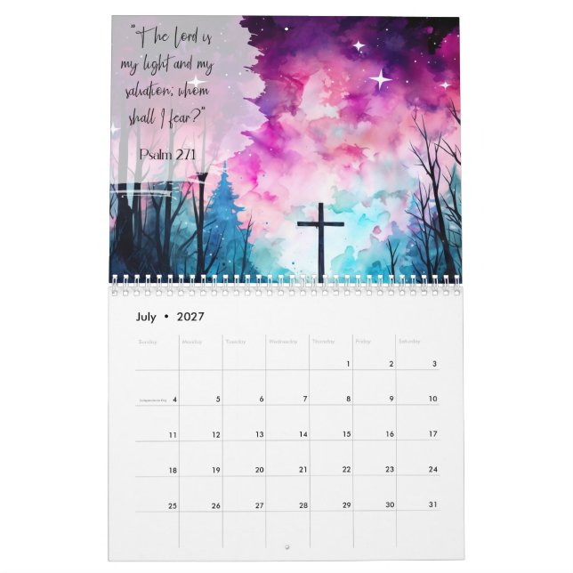 Escritura bíblica del calendario cristiano para cr (Jul 2027)