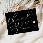 escritura blanca elegante boda negro tarjeta de ag<br><div class="desc">Una tarjeta de agradecimiento boda moderna con un guión blanco maravilloso en color negro. Añade un mensaje personal de agradecimiento a tus invitados.</div>