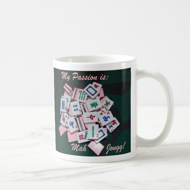 escritura de la taza del jongg del mah (Derecha)