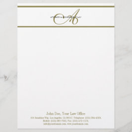 Escritura del oro del papel con membrete del