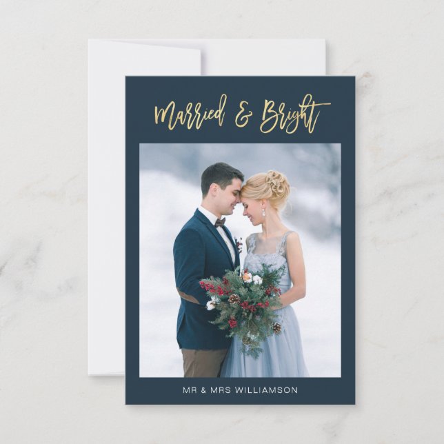 escritura dorada casada y invitación boda brillant (Anverso)