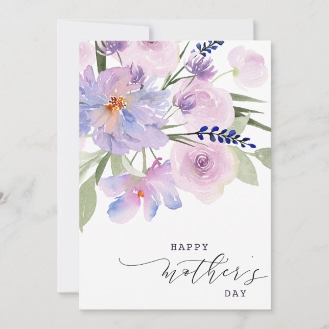 escritura elegante floral feliz tarjeta del día de (Anverso)