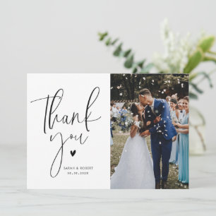 escritura elegante tarjeta de agradecimiento boda