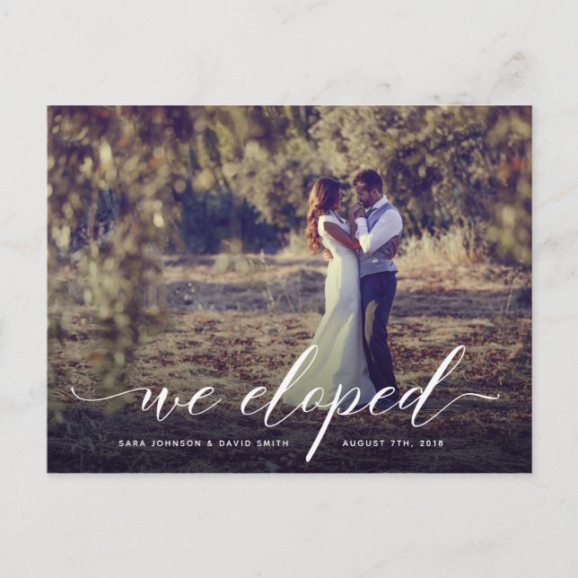 Escritura Eloped postal de la invitación de la (Anverso)