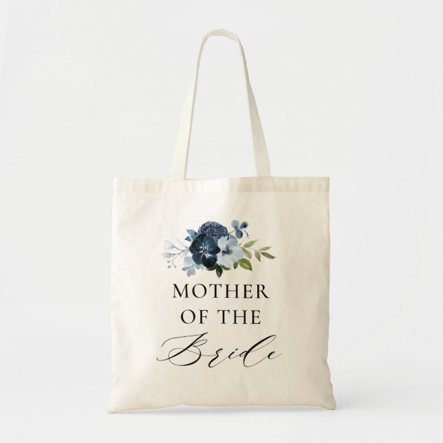 escritura floral marina madre de la bolsa de tote  (Frente)