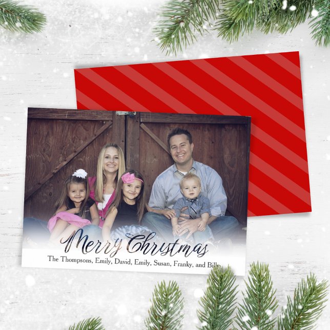 Escritura fotográfica de Feliz Navidad (Merry Christmas whimsical script photo card)