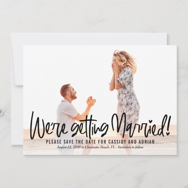 Escritura Funky Color Editable Guardar La Tarjeta  (Anverso)