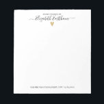 Escritura moderna del escritorio del Bloc de notas<br><div class="desc">Un sencillo y moderno bloc de notas de oficina con tu nombre en una letra manuscrita con un corazón dorado debajo. Personalízalo para tu oficina. Este sencillo y moderno bloc de notas es un gran regalo. Diseñado para ti por Blackberry Boulevard.</div>