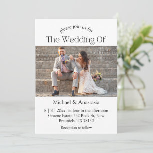 escritura moderna y elegante invitación a la boda