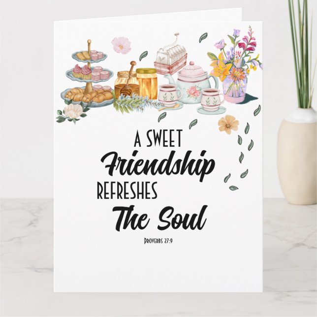 Escritura Tarjeta de felicitación doblada Amistad  (Anverso)