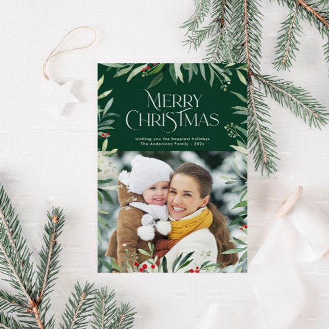 escritura tipográfica tarjeta de navidad verde (Subido por el creador)