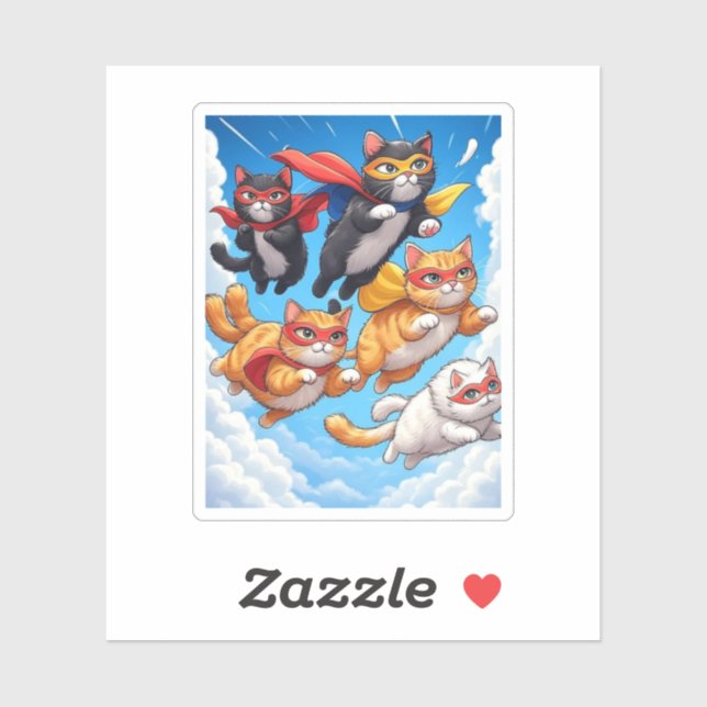 Escuadrón de gatos voladores - Pegatina Vinil de g (Hoja)