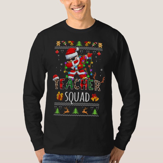 Escuadrón de profesores Dabbing Santa Ugly Sweater (Anverso)