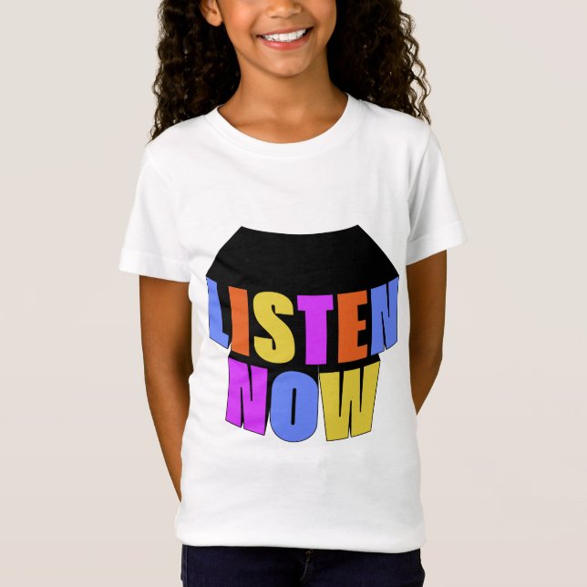Escucha ahora : Chicas camiseta fina de Jersey (Anverso)