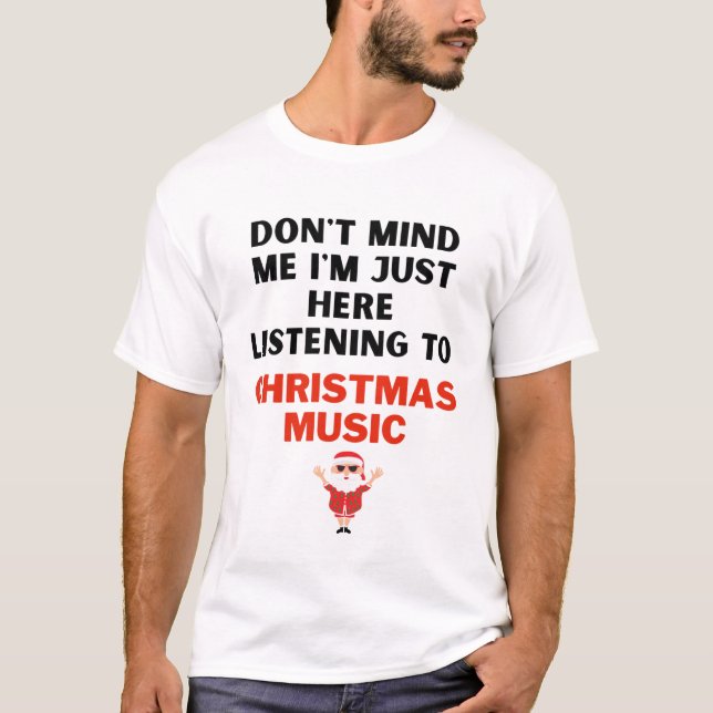Escuchando camisetas musicales de Navidades (Anverso)