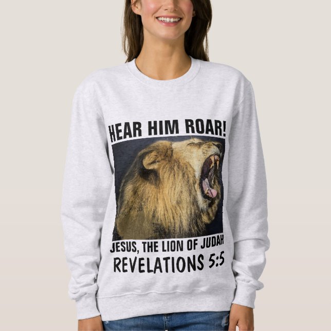 ¡ESCUCHARLE EL ROAR! JESÚS, LEÓN DE Camisetas JUDA (Anverso)