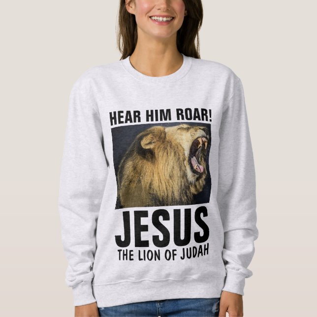 ¡ESCUCHARLE EL ROAR! JESÚS, LEÓN DE Camisetas JUDA (Anverso)