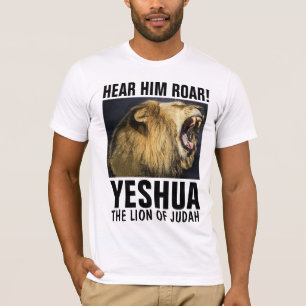 ¡ESCUCHARLE EL ROAR! YESHUA, LEÓN DE Camisetas JUD