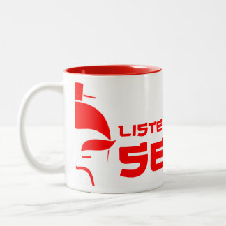 Escuche la taza de Sensei (blanco/rojo)