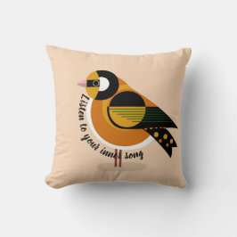 Escuche Su Cojín decorativo De Aves De Canción Int