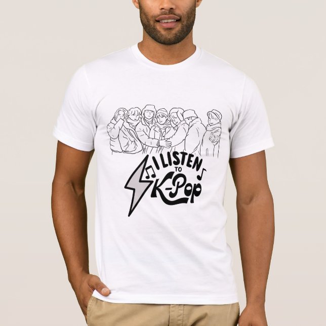 Escucho la camiseta K-Pop (Anverso)