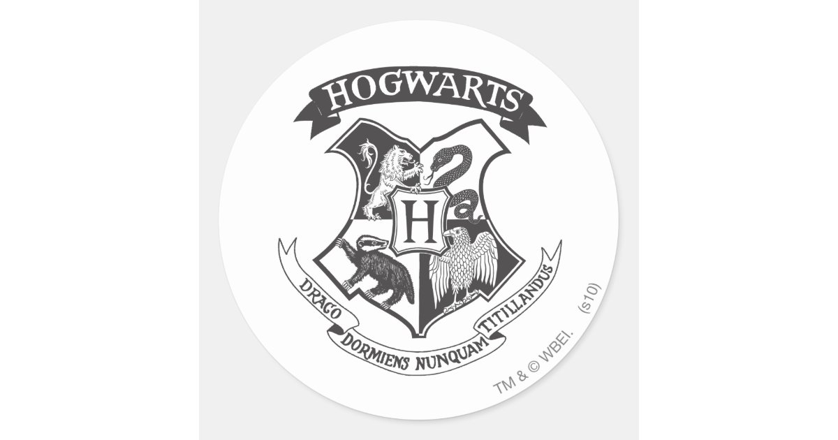 Escudo 2 de Hogwarts Pegatina Redonda  Zazzle