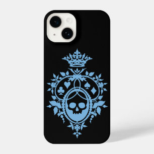 Escudo azul con cráneo y Funda para iPhone 14