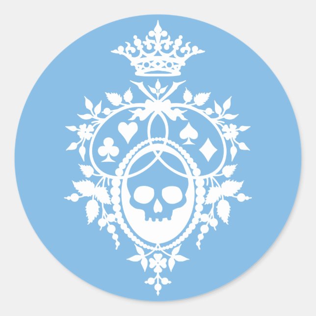 Escudo azul con Pegatinas de calaveras y trajes de (Anverso)