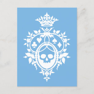 Escudo azul con tarjeta postal Skull and Cardsuit