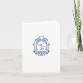 Escudo barroca Boda de Iniciales Azules Francesas