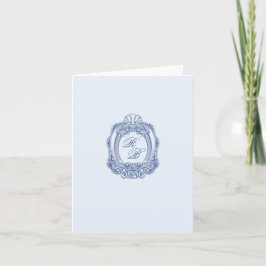 Escudo barroca Boda de Iniciales Azules Francesas