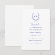 Escudo botánico Tarjeta de detalles del Boda de mo