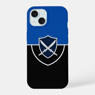 Escudo con Espadas Cruzadas sobre Azul y Negro