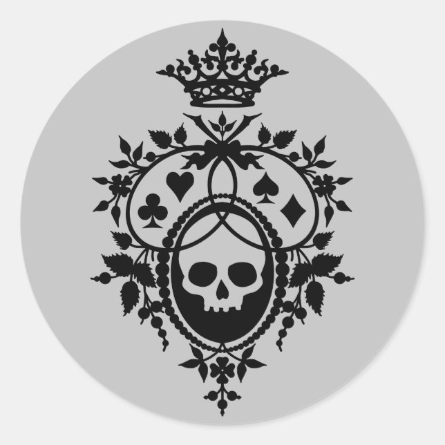 Escudo con Pegatinas de calaveras y trajes (Anverso)