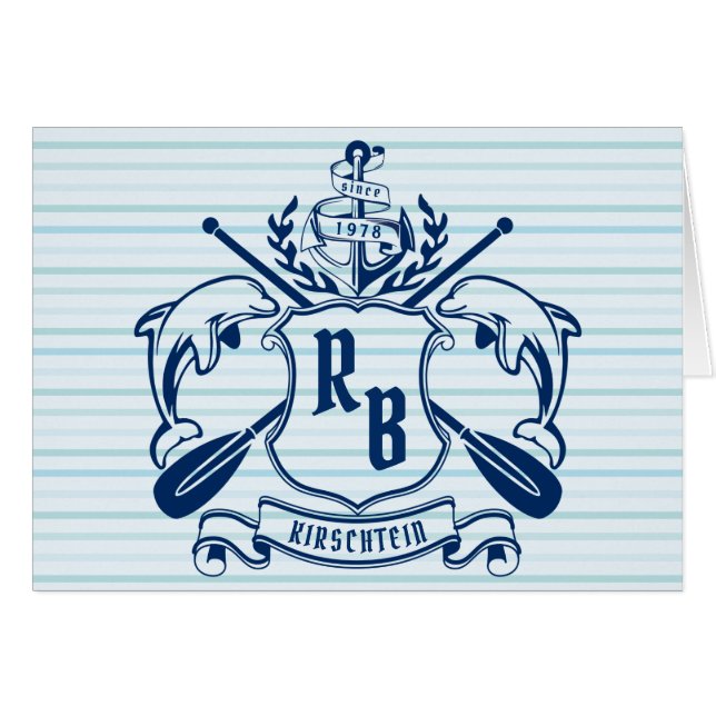 Escudo costero del remo del ancla de los delfínes (Anverso (Horizontal))