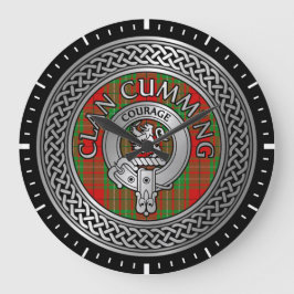 Escudo Cumming Clan y Tartan Knot reloj grande