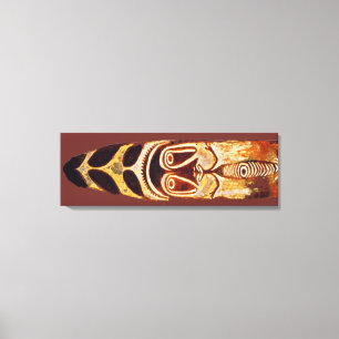 Escudo de Ancestro Tribal Maorí en Lienzo