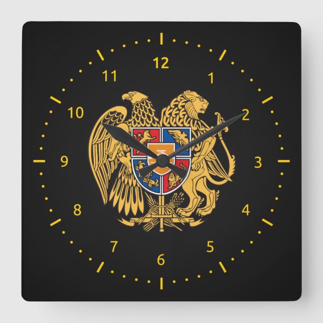 Escudo de armas armenio reloj de pared (Anverso)