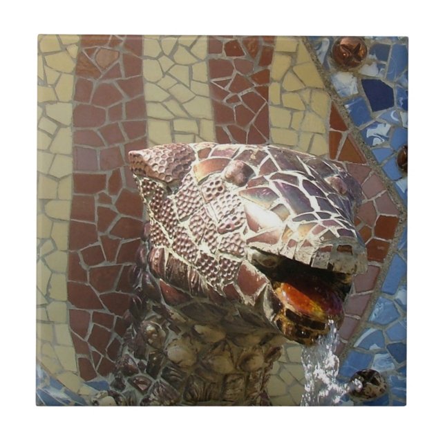 Escudo de armas catalán - teja de mosaico de Gaudi (Frente)