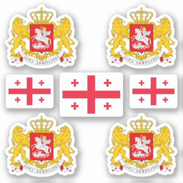 Escudo de armas de Georgia y Pegatina del pabellón (Anverso)