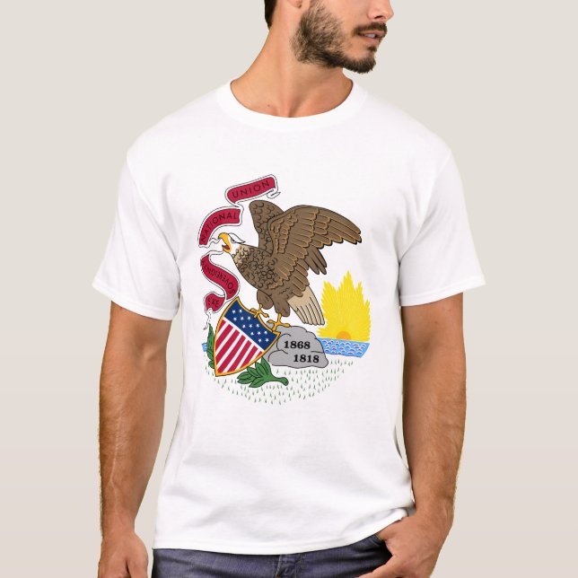 Escudo de armas de Illinois, camiseta de la bander (Anverso)