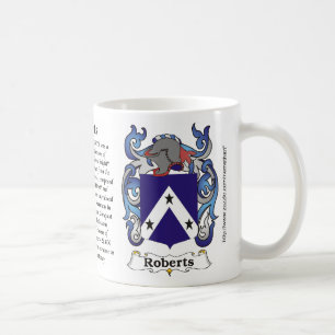 Escudo de armas de la familia de Roberts una taza