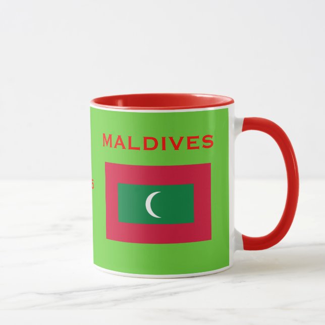 Escudo de armas de Maldives* y taza de la bandera (Derecha)
