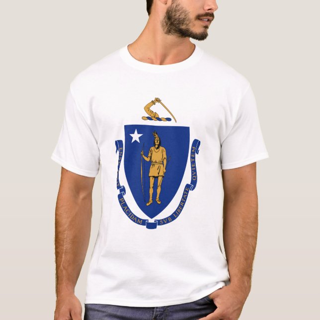 Escudo de armas de Massachusetts, camiseta estadou (Anverso)