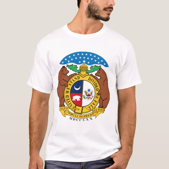 Escudo de armas de Misuri, camiseta estadounidense (Anverso)
